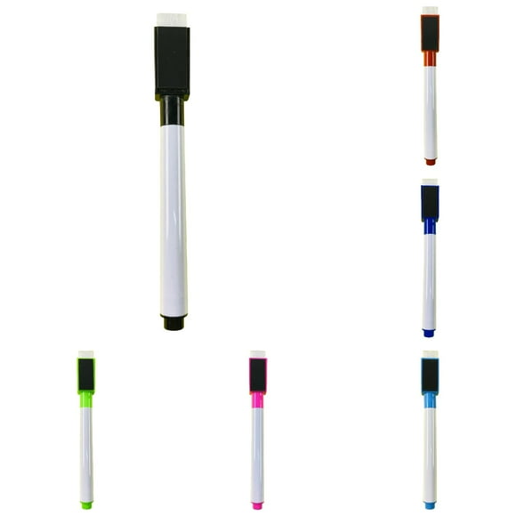 Marqueurs de la Série Tool, Lot de 6, Marqueurs Effaçables pour Tableau Blanc avec Capuchon Effaceur pour Tableaux Blancs, École et Maison, 2 ml