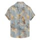 thumbnail image 1 of Camisas de Manga Corta de los Hombres Casual Hoja Impresión Solapa Superior, Mezcla de Poliéster/Spandex de la Moda para la Fiesta Y la Playa, 1 of 5