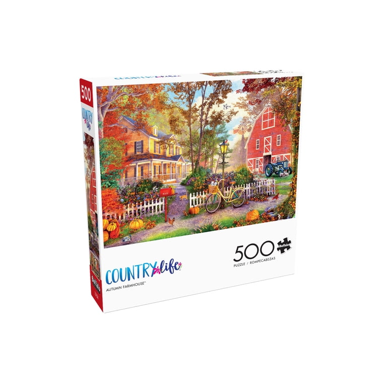 Autumn Country House 1000-Piece Shaped Jigsaw Puzzle - Steve Crisp Art