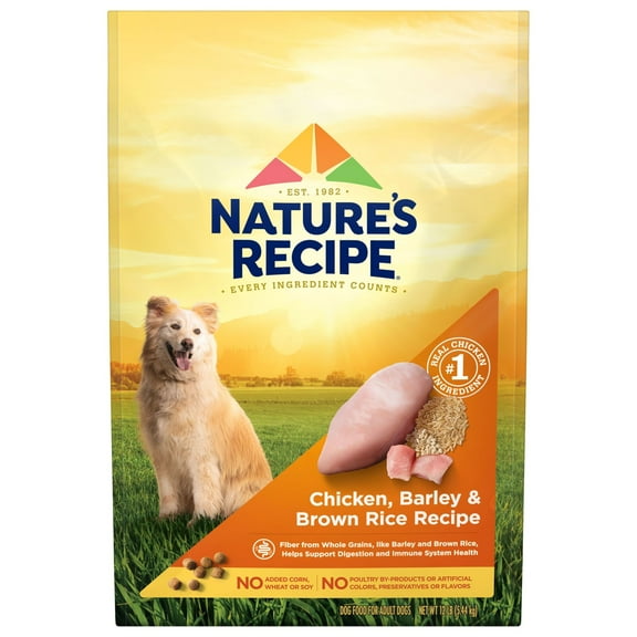 Nature′s Recipe Chicken, Barley & Brown Rice Recipe Dry Dog Food, 12 lb. Bag