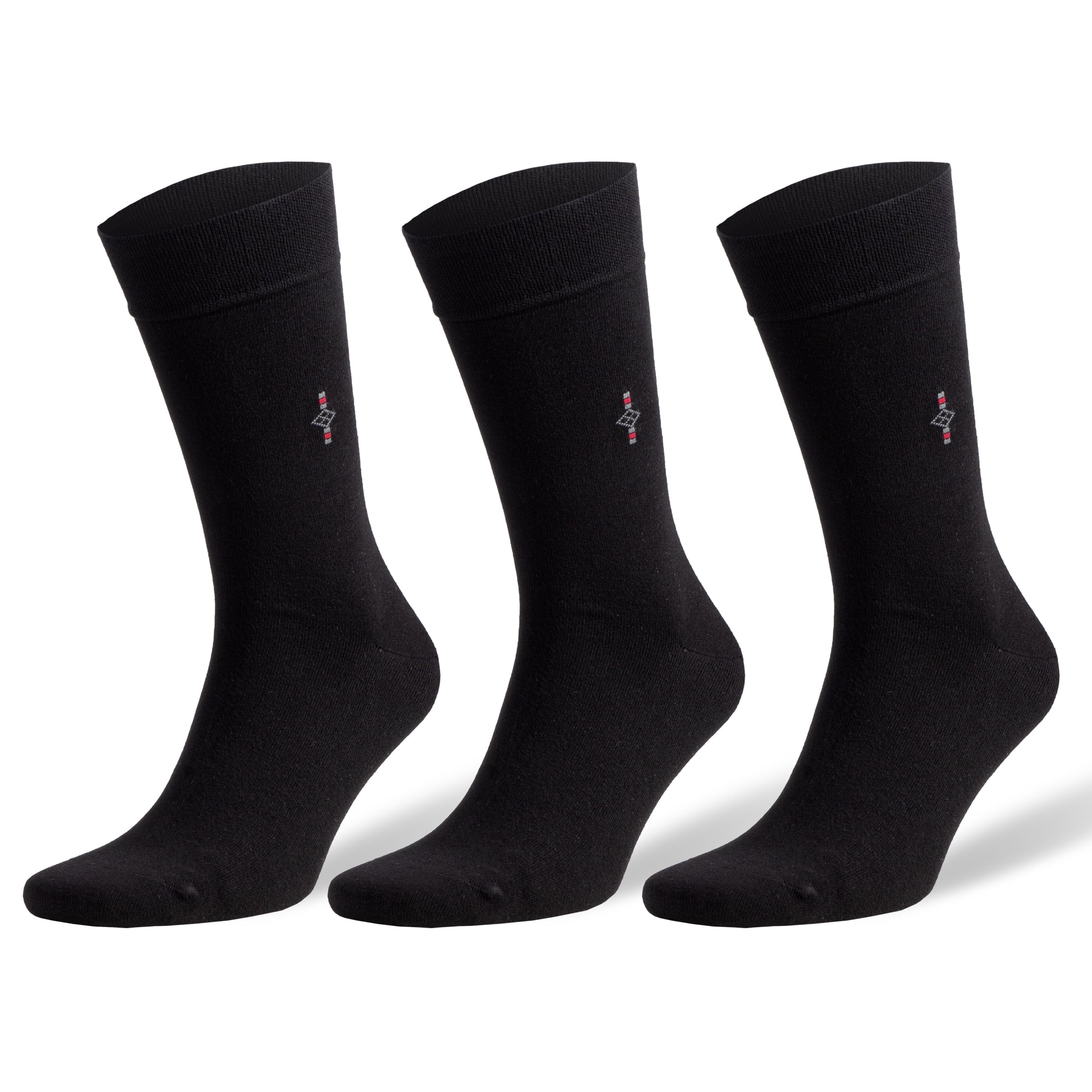Bamboo Dress Socks for Men with Reinforced Seamless Toe 3 Pairs Black
