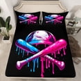 thumbnail image 2 of Castle Fairy Baseball Gamer Full Size Sheets for Female Men,Abstract Splash Bed Sheets, 2 of 7