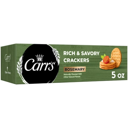 Carr's Rosemary Crackers, Baked Snack Crackers, 5 oz