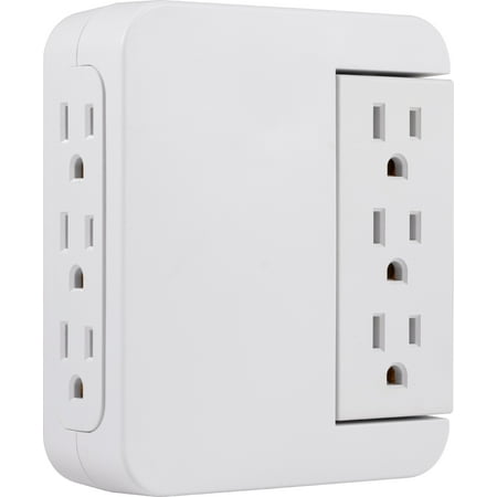 GE Pro 6-Outlet Wall Adapter Swivel Outlets, Surge Protector, 39226