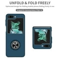 thumbnail image 2 of Allytech Galaxy Z Flip 5 Case with 2 Set Screen Protector, With Ring Holder Stand Shockproof Protective Anti-Scratch Hybrid Case Cover for Samsung Galaxy Z Flip 5 - Darkblue, 2 of 9