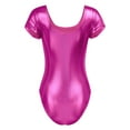 thumbnail image 6 of JanJean Women's One Piece Shiny Metallic Dance Leotards Gymnastics Bodysuit Dancewear Swimwear Rose XXL, 6 of 7