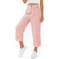thumbnail image 2 of Jean Capris for Women Striped Pocket Elastic Waist with Button and Zipper Casual Cropped Pants for A Timeless Denim Inspired Look That Pairs with Dresses or Tops Capris, 2 of 5