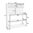 thumbnail image 7 of Potting Table, Patio Workstation Wooden Potting Bench Farmhouse Garden Potting Bench with 4 Storage Shelves & Side Hook, Outdoor Work Bench for Backyard Courtyards, 46.9''Lx19.3''Wx65''H, Natural, 7 of 7