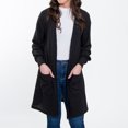 thumbnail image 1 of Elsie & Zoey Maxx Jersey Knit Bishop Sleeve Ribbed Cardigan for Women, 1 of 5