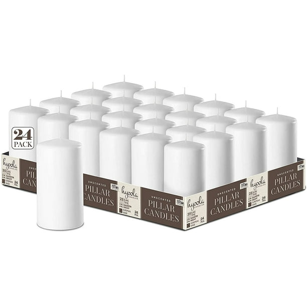 Hyoola, 2 X 4 Inch Unscented Dripless Pillar Candles White Color (24