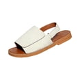 thumbnail image 2 of IEMIEMIEM Women's Flat Sandals Open Toe Buckle Strap Soft Lightweight Footbed 2026 Summer Beach Walking Cushion Wedge Sandals White 5.5 Wide, 2 of 6
