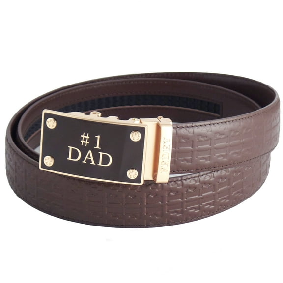 FEDEY Signature Leather Ratchet Belts for Men, No1 DAD Automatic Buckle