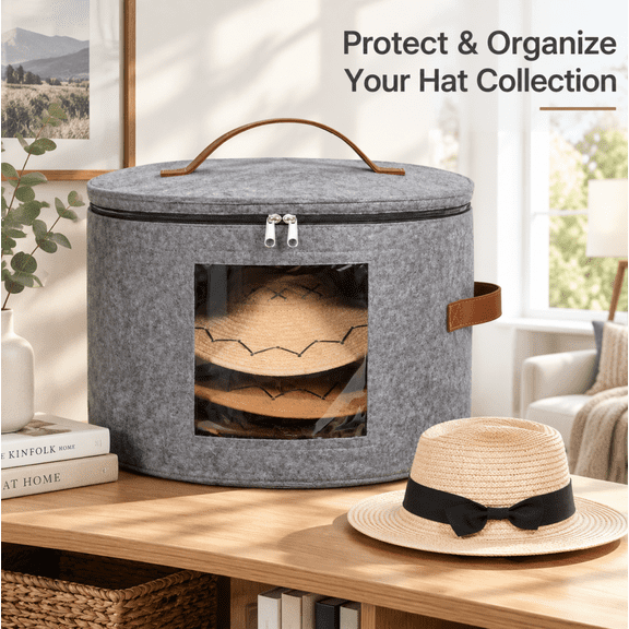 43×26cm Hat Box & Travel Case – Cowboy Hat Storage Box & Organizer for Women & Men, Ideal for Hat Collection & Travel Protection