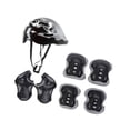 thumbnail image 4 of 7 unids/set casco de bicicleta para niños con rodilleras, coderas, muñequeras, equipo para patinaje en línea Negro, 4 of 8