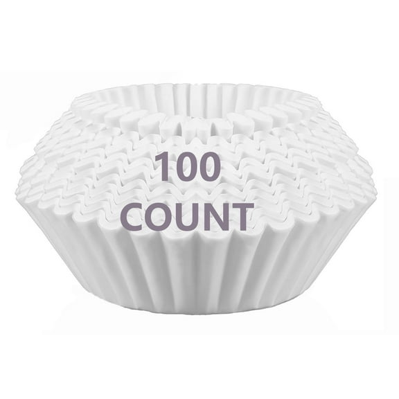 Qianglong Basket Coffee Filters 8-12 Cup, 100 Count Flat Bottom Paper Filters for Drip Coffee Makers, Compatib