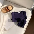 thumbnail image 6 of felwors Boys 2 Piece Outfit Fall Long Sleeve Top and Jogger Pants Kids Tracksuit Pant Set (Navy,2-3 Years), 6 of 7