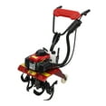 thumbnail image 4 of 63 cc 4-Cycle Gas Powered Tiller Cultivator, Steel Front Tine Tiller for Gardening with Wheels, 14 Inch Tilling Width, 2-5.9 Inch Tilling Depth Adjustable, Air-Cooled, 4 of 24