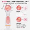 thumbnail image 3 of Facial Cleansing Brush, Waterproof Dual-Rotation Face Scrubber with 3 Brush Heads & 2 Speed Settings, Rechargeable Exfoliating Face Brush for Deep Cleansing & Daily Skin Care (Pink), 3 of 8
