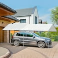 thumbnail image 3 of Outsunny 10'x20' Carport Heavy Duty Galvanized Car Canopy with Included Anchor Kit, 3 Reinforced Steel Cables, White, 3 of 11