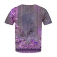 thumbnail image 5 of Teissuly Women Fashion Casual Printing Shirts Short Sleeve Loose Plus Size Tee Tops Round Neck Tunic Blouse, 5 of 6