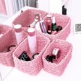 thumbnail image 6 of Loinfe 3 PCS Woven Basket for Bedroom Clothes and Socks Storage Box  in Bathroom Toiletries Beauty Basket for Girls Dresser Storage Boxes-Pink, 6 of 6