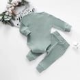 thumbnail image 3 of asdoklhq Maternity Clothes for Women,Infant Newborn Baby Girls Boys Ribbed Solid Bodysuits+Elastic Pants Outfits Set, 3 of 9