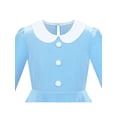thumbnail image 4 of Robe Fille Col Blanc Velours Manches Longues Robe Évasée Bleue 4 Ans, 4 of 6