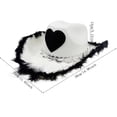 thumbnail image 6 of BRICH Cowboy Hat Heart Pattern Western Hat Travel Casual Wear Hats Fashion Denims Hats for Daily Fashion Statements 01-White3 One Size, 6 of 6