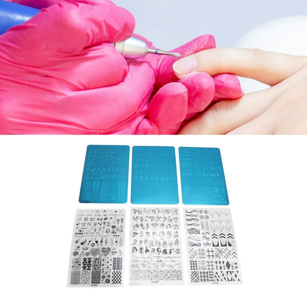 Placa De Estampado Para Decoración De Uñas, Placas De Sello De Imágenes De Uñas De Diferentes Patrones De Acero Inoxidable Para Uñas Acrílicas