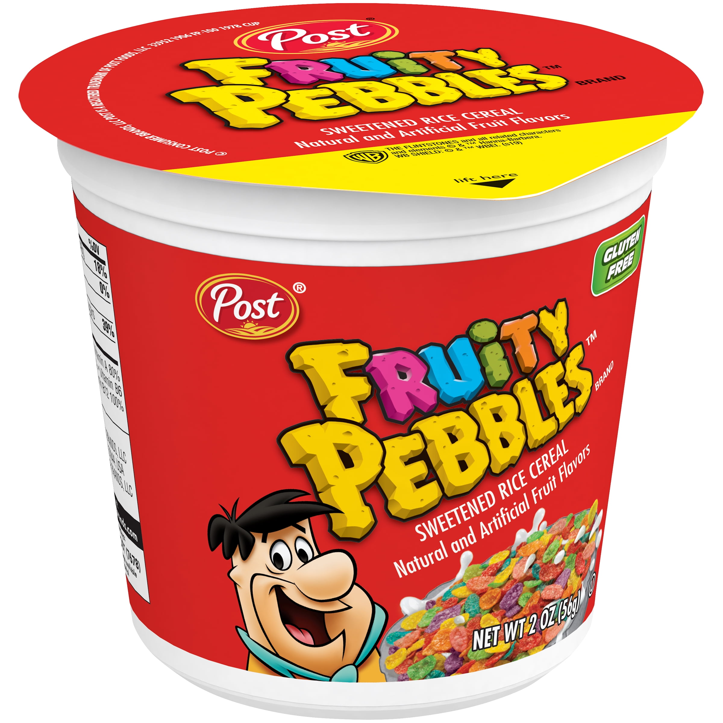 Post Fruity PEBBLES Cereal, Fruity Kids Cereal, 2 OZ Individual Cereal