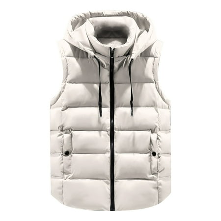 

QYZEU Scrub Jacket Women Women Vests Women S Warm Vest Outerwear Thick Padded Sleeveless Casual Vest With Detachable Hood