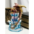 thumbnail image 4 of Red And Gold Cosmic Dragon On Blue Crystal Stalactite Rock LED Light Statue, 4 of 9
