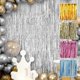 thumbnail image 3 of Xiao Hua Cortina de puerta de fondo para decoración de lluvia, borlas brillantes, cinta de fondo, suministros para fiestas, 2 cortinas de seda de lluvia de plástico azul, 78,60 x 39,30 pulgadas, 3 of 5