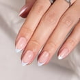 thumbnail image 3 of Gel corto Press On Nails BTartBox con punta francesa y almendras blancas, 3 of 7