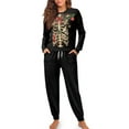 thumbnail image 4 of DISNIMO Skull Print Womens Pajama Sets Long Sleeve Sleepwear Matching Long Pants 2 Piece Pjs Set Round Neck Lounge Set Nightwear with Pocket, S, 4 of 7
