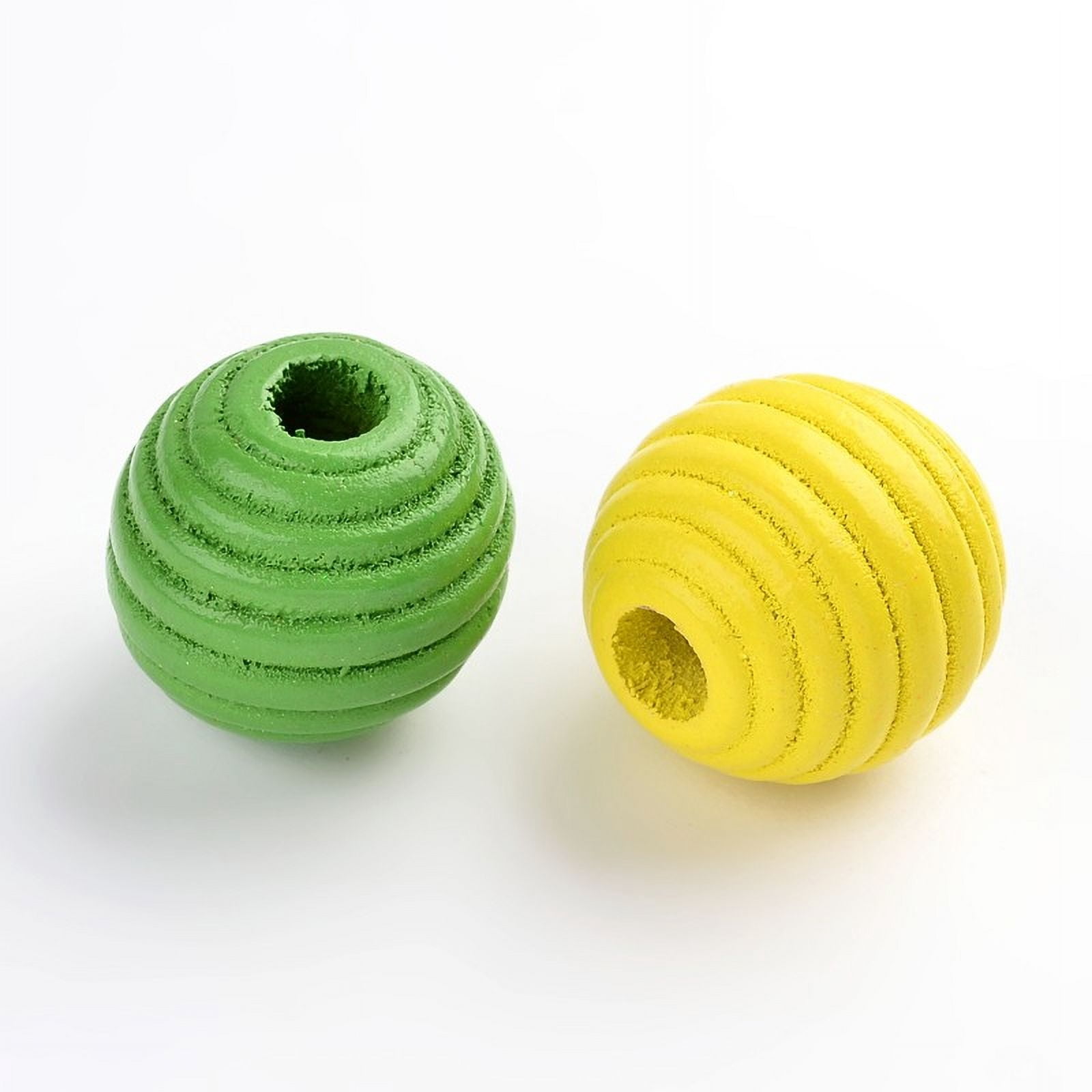 500g Dyed Natural Wood Beehive Beads Round Mixed Color 20x18.5mm Hole: 6mm about 234pcs/500g