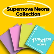 Post-it Super Sticky Notes, 1 7/8 in. x 1 7/8 in., Supernova Neons, 8 Pads