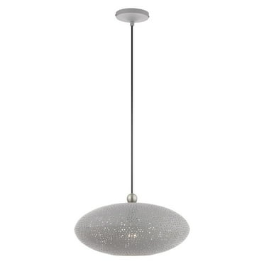 49102-80-Livex Lighting-Dublin - 1 Light Pendant in Contemporary Style - 15.88 Inches wide by 10.25 Inches high-Nordic Gray Finish    -Traditional