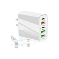 thumbnail image 1 of Cargador Rápido Multifunción Pd65w With Usb/typec Cable Color Blanco, 1 of 3