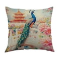 thumbnail image 5 of Chinoiserie Throw Pillow Covers 18x18 Inch, Floral Blue & White Porcelain Palace Peacock Monkey Decorative Pillow Cases, 5 of 6