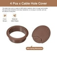 thumbnail image 3 of Uxcell 4Pack 2 Inch Cable Hole Cover ABS Office Desk Cable Wire Cord Grommet, Brown, 3 of 6