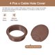 thumbnail image 3 of Uxcell 4Pack 2 Inch Cable Hole Cover ABS Office Desk Cable Wire Cord Grommet, Brown, 3 of 6