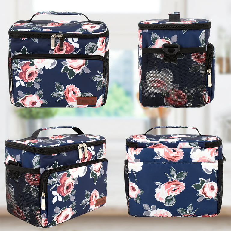 Room Essentials Lunch Bag Insulated Blue Floral New
