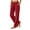 Red, variant on Zynoxe Winter Pants for Women with Side Pockets Comfy Corduroy Straight Wide Leg Pants Elastic Drawstring Waist Womens Pants Fashionable Solid Color Casual Trousers Army Green S
