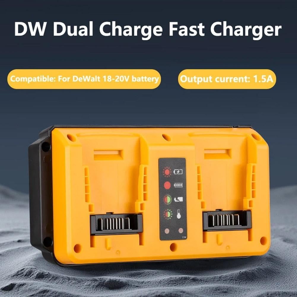 Portable Dual Ports Charger For Dewalt 18V-20V Lithium Battery Rechargeable DCB207 DCB206 DCB204 DCB203 Fast Charger