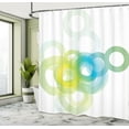 thumbnail image 5 of Ambesonne Abstract Shower Curtain, Modern Ombre Circle, 69"Wx84"L, Blue White and Yellow, 5 of 5