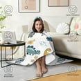 thumbnail image 4 of Wearable Blanket,Colorful Dinosaurs Eggs Leaves Pattern Hooded Wearable Flannel Blanket for Adults & Teens with Buckle,Winter Poncho Shawl Wrap Cape,50"x60", 4 of 5
