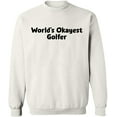thumbnail image 2 of OXI Crewneck Sweatshirt - World's Okayest Golfer,Basic Casual Sweatshirts for Men's and Women Fleece Sweatshirt Long Sleeve- White Small, 2 of 2