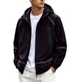 thumbnail image 2 of Bxsruta Mens Windbreaker Lightweight Hooded Full Zip Athletic Jacket Casual Outdoor Coat, 2 of 6