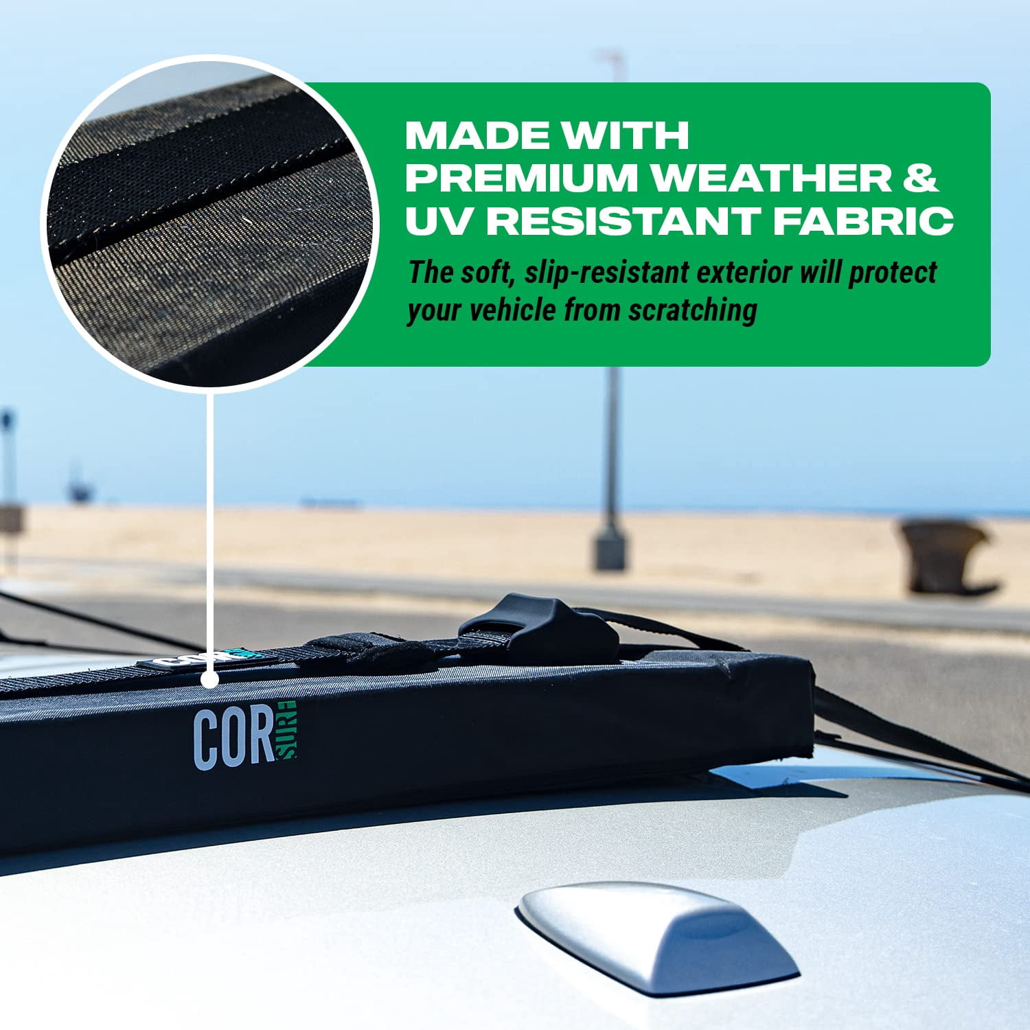 Universal SUP Surf Rack for Cars | Paddle Board Soft Rack for Surf Kayak and Paddleboards with Scratch Resistant Buckles (28")
